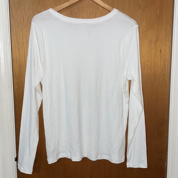 •A NEW DAY•NWT WHITE LONG SLEEVE RIBBED SCOOPNECK TOP SIZE XXL - Picture 3 of 8